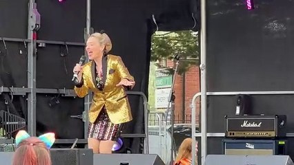 Fiona Harrison singing at Taunton Pride, video by Alan Quick IMG_3618