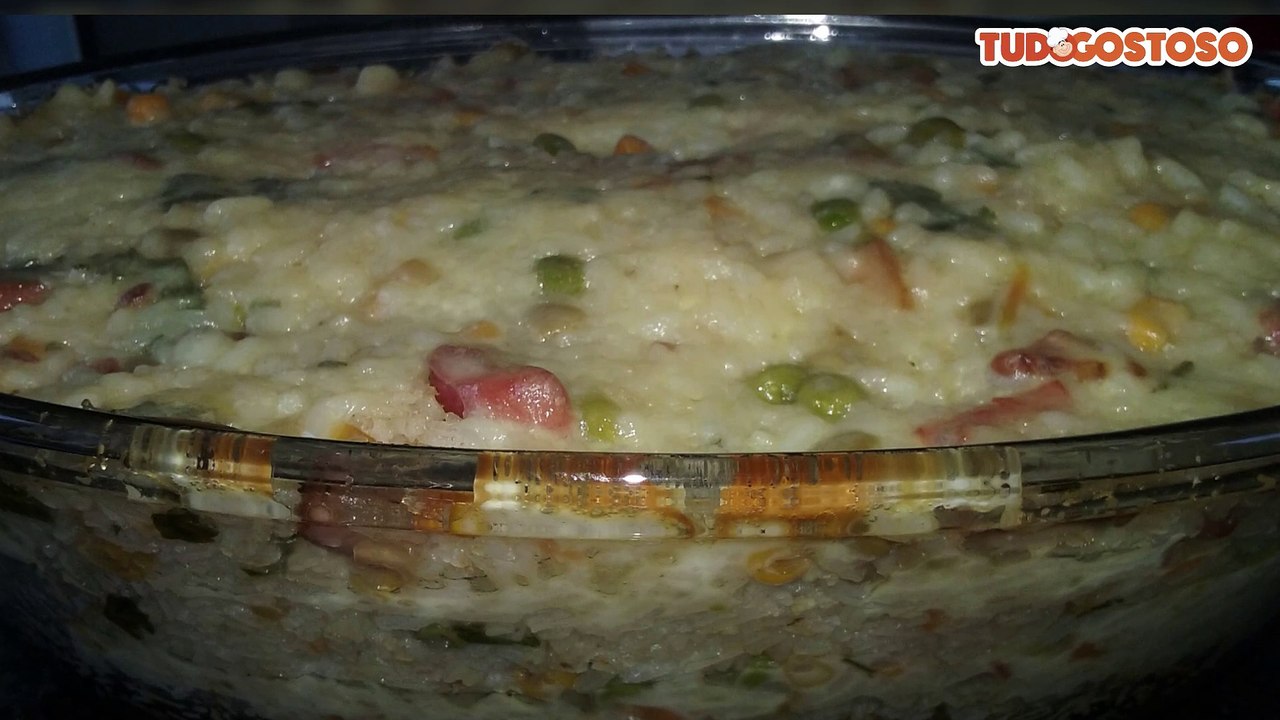 Arroz de forno com calabresa