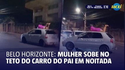 Pai e filha são detidos por conduzir veículo com mulher sobre o teto