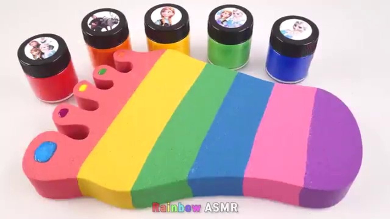 l How to make Rainbow Toenail Cake WITH Kinetic Sand INTO Painting Cutting ASMR #57