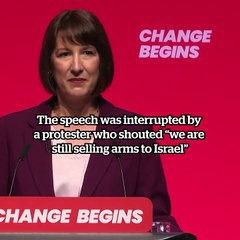 Rachel Reeves interrupted by pro-Palestine protesters