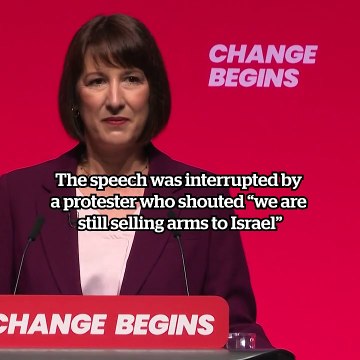 Rachel Reeves interrupted by pro-Palestine protesters