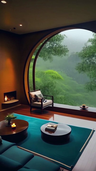 Relax in style as the soothing sounds of a thunderstorm outside create a cozy ambiance.