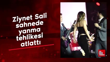 Ziynet Sali sahnede yanma tehlikesi atlattı
