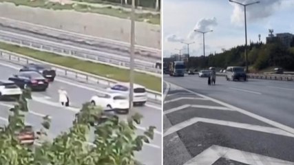 TEM Otoyolunda yürüdü; ölüme davetiye çıkardı
