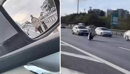 Sultangazi TEM Otoyolu’nda böyle yürüdü, ölüme davetiye çıkardı