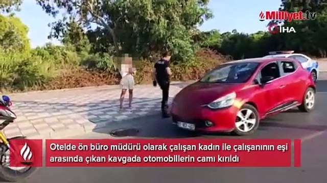 Otel müdürü kadın ile çalışanının karısı birbirine girdi!