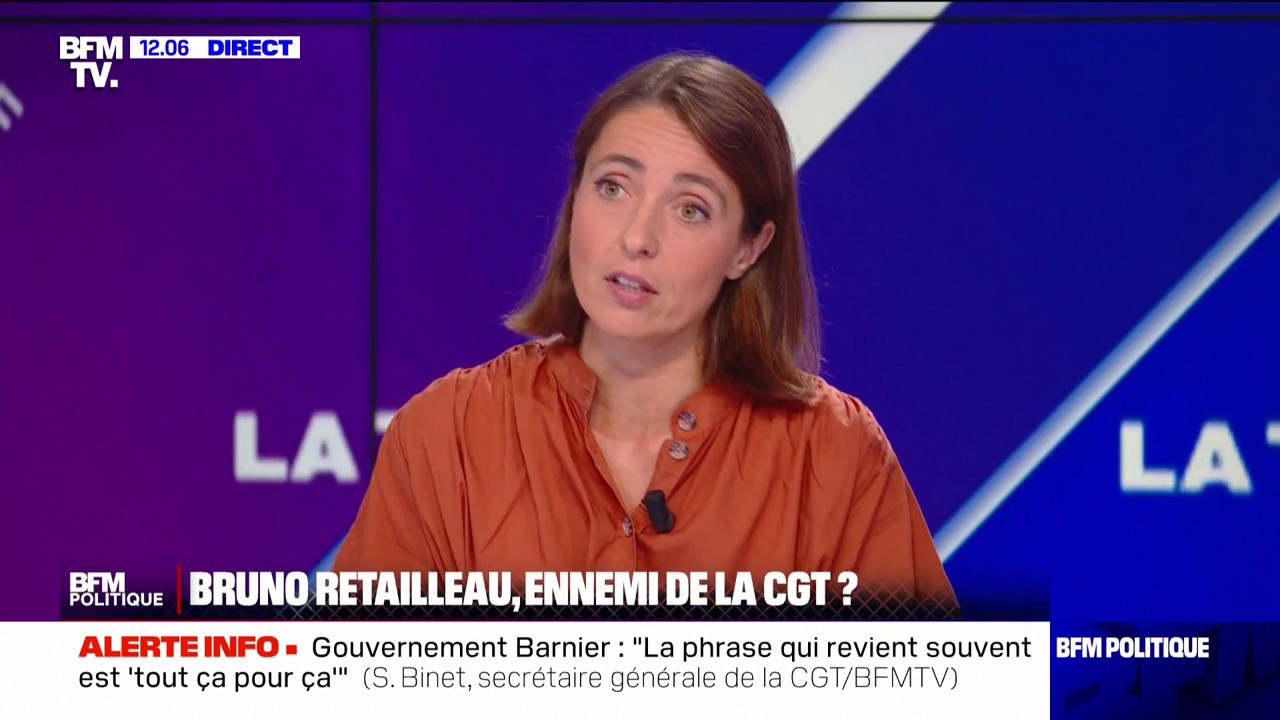 Sophie Binet sur la nomination de Bruno Retailleau à l'Intérieur: "On a un débat sur l'immigration qui est totalement caricatural et qui oublie qu'aujourd'hui en France que l'immigration est une richesse"