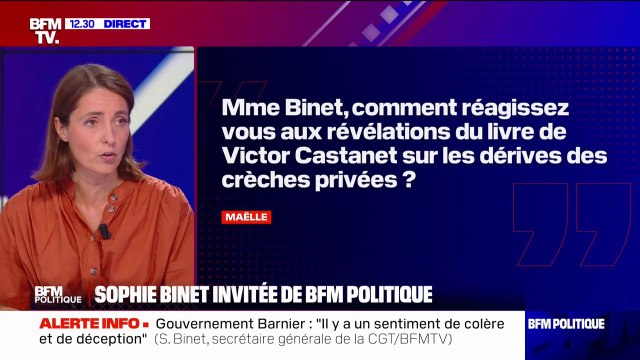Sophie Binet interpelle le gouvernement sur la petite enfance: Il faut qu'il y ait des changements majeurs