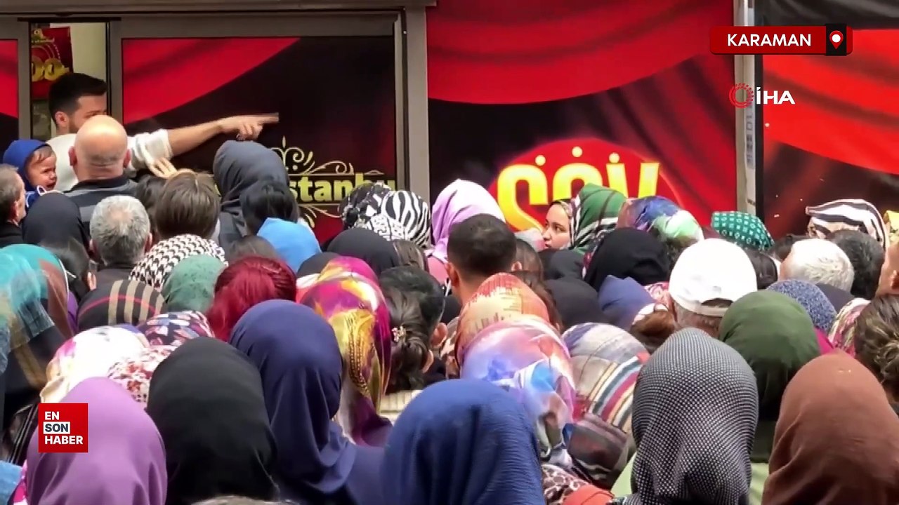 Karaman'da mağaza açılışında izdiham yaşandı