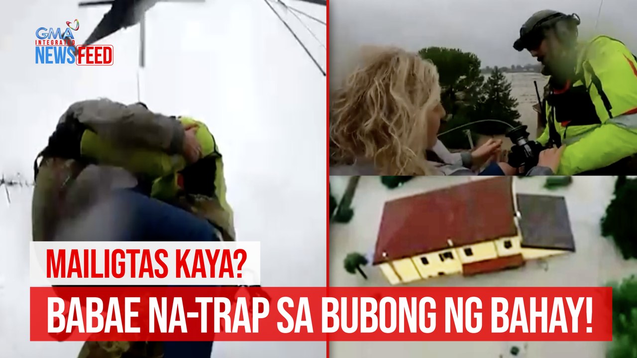 Mailigtas kaya? Babae na-trap sa bubong ng bahay! | GMA Integrated Newsfeed