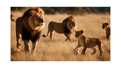 Look at this Cute Ai Lion Family