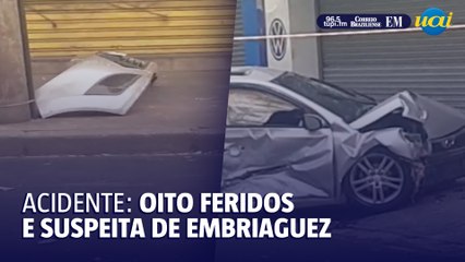 Oito feridos em acidente com pessoas com sinais de embriaguez em BH