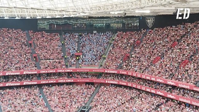 La afición del Celta de Vigo celebra el gol de Iago Aspas