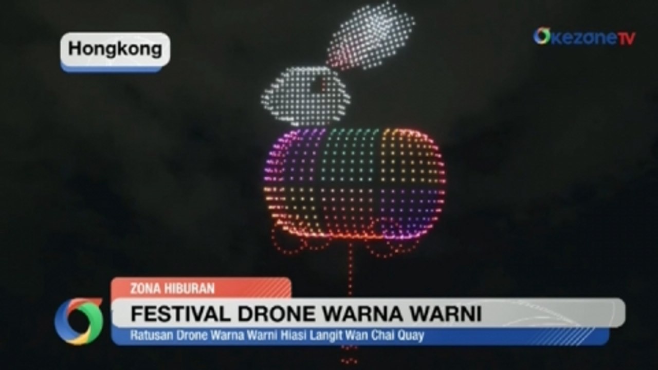 Festival Drone Warna-warni Hiasi Langit Wan Chai Quay di Hong Kong
