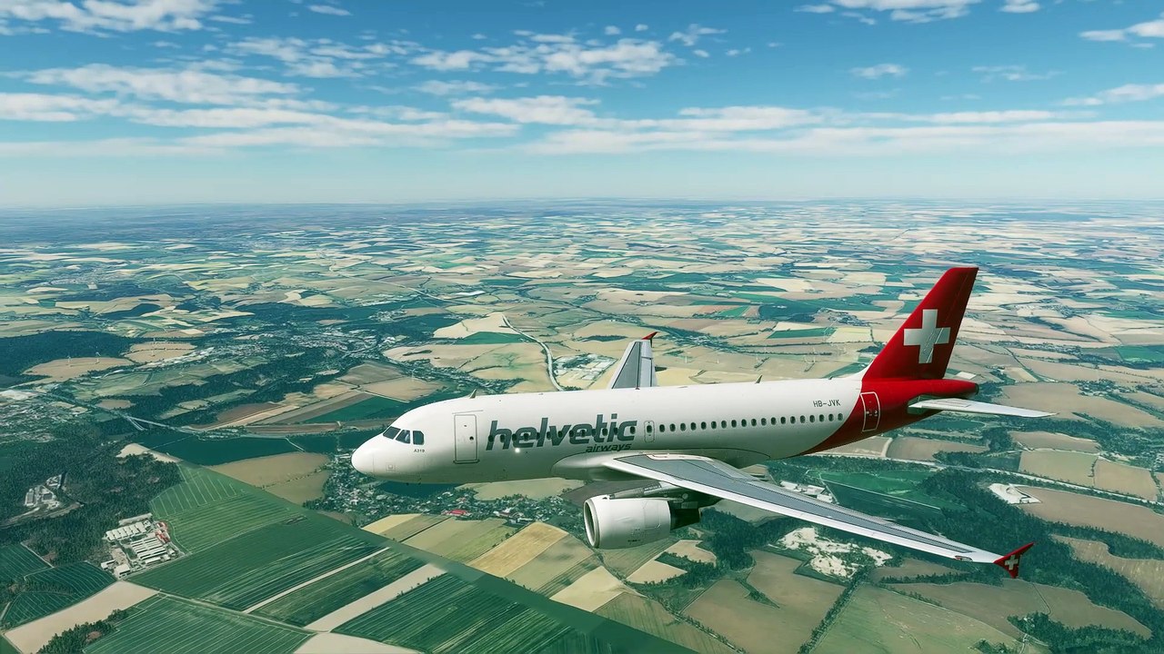 MSFS A319 FÉNIX HELVETIC atterro EDDC ILS OSKA4B RUNWAY 04