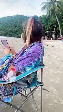 Beachgoers have a close encounter with a Cassowary; a bird capable of killing a human in one blow