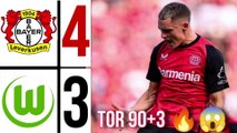 bayern leverkusen vs wolfsburg (4:3) | highlights | bundesliga 2025 | Victor Boniface Goal 90+3