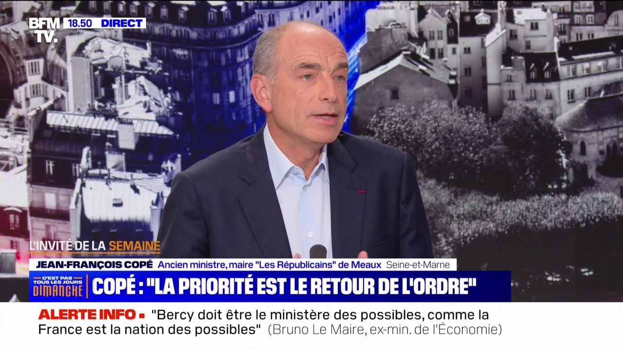 Gouvernement Barnier: "La priorité absolue, c'est le retour de l'ordre", déclare Jean-François Copé