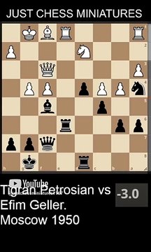 Efim Geller wins a Pawn against Petrosian #chess