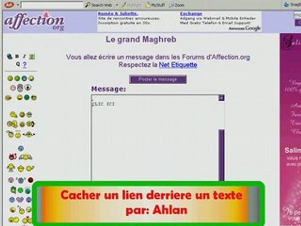 comment cacher un lien derriere un texte ♥☺☻♥