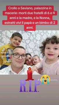 Crollo a Saviano, palazzina in macerie: morti due fratelli di 6 e 4 anni la madre e la nonna estratti vivi il papà e un bimbo di 2 anni.