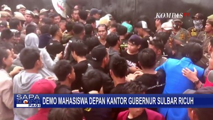 Demo Mahasiswa di Depan Kantor Gubernur Sulbar Berakhir Ricuh