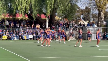 The final minutes of Sandhurst's 2024 17-and-under netball grand final win