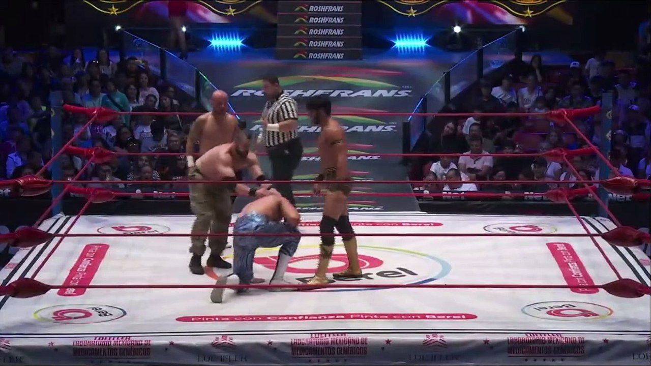 Ángel de Oro, Atlantis Jr., Máscara Dorada vs Flip Gordon, Mansoor, Robbie X