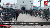 Familiares y amigos despiden a ciclista atropellado en Hidalgo