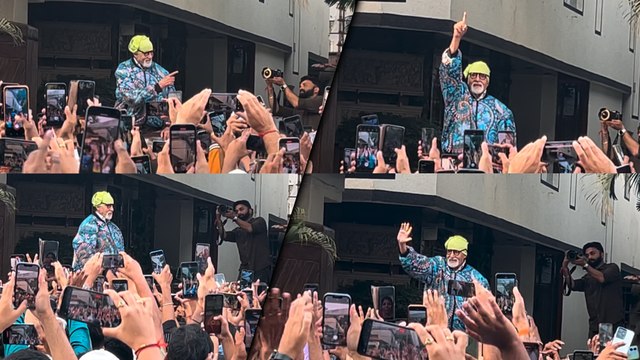Amitabh Bachchan Shares Smiles And Autographs With Fans At Jalsa