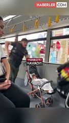 Eşine ve bebeğine aldırmadan otobüs şoförüne bıçak çekti