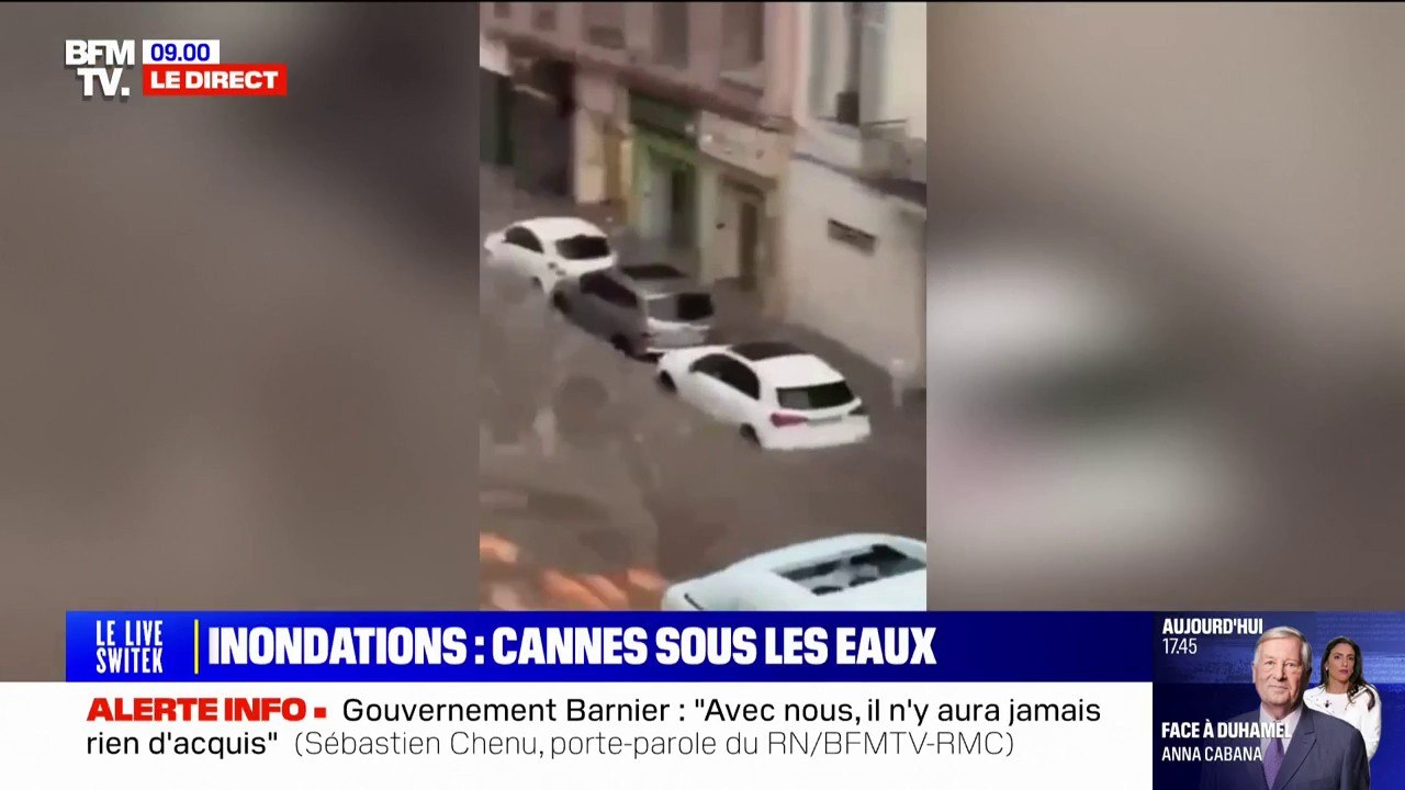 Inondations: la ville de Cannes sous les eaux après un violent épisode orageux ce lundi matin
