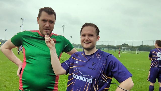 Labour MPs play political journalists at football