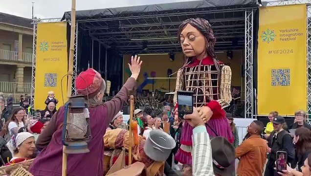 12-foot-high puppet Little Amal visits Halifax