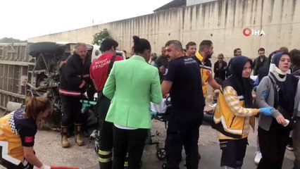 Bursa'da işçi servisinde can pazarı! 13 işçi yaralandı