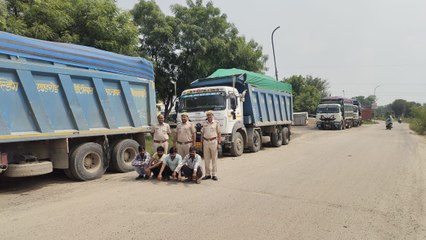 VIDEO: बहरोड़ में अवैध बजरी परिवहन पर कार्रवाई, 4 डंपर जब्त