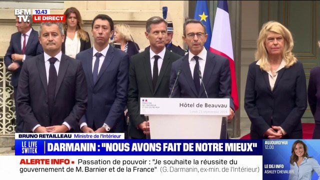 Bruno Retailleau (ministre de l'Intérieur): Je ne tolérerai aucune atteinte physique ou verbale(...)ni la haine vis-à-vis de nos forces de l'ordre
