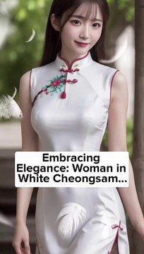 Embracing Elegance Woman in White Cheongsam