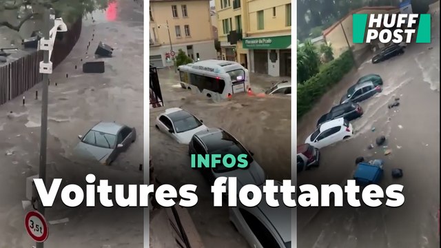 Inondations à Cannes : les voitures flottent dans des rues devenues torrents à cause d’un déluge