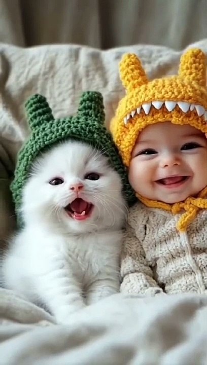 Funny babies and cute cats