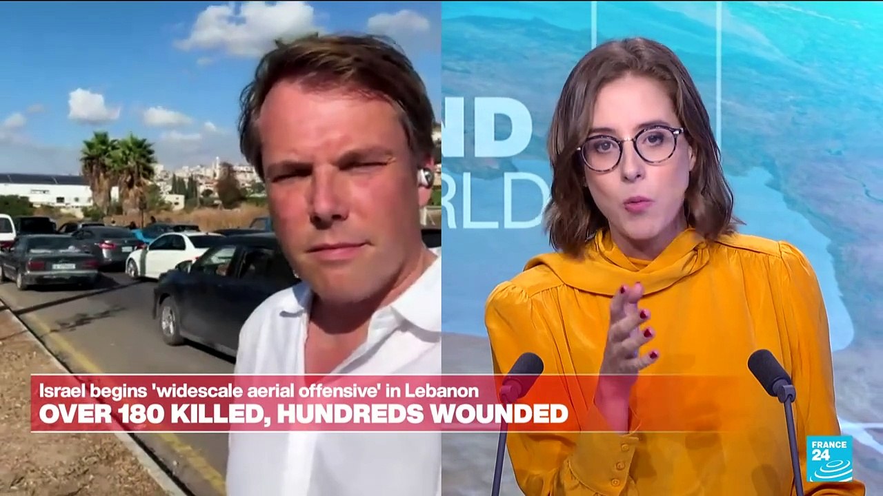 Airstrikes hit Lebanon as thousands flee south