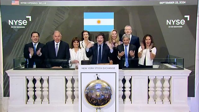 milei toca la campana para la jornada de Wall Street