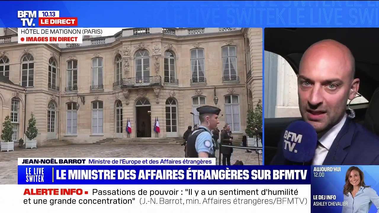 Michel Barnier demande à ses ministres d'être "humbles" et déjà la com: 10 mns après, le ministre des Affaires Etrangères  Jean-Noël Barrot fait un direct ... depuis sa voiture!