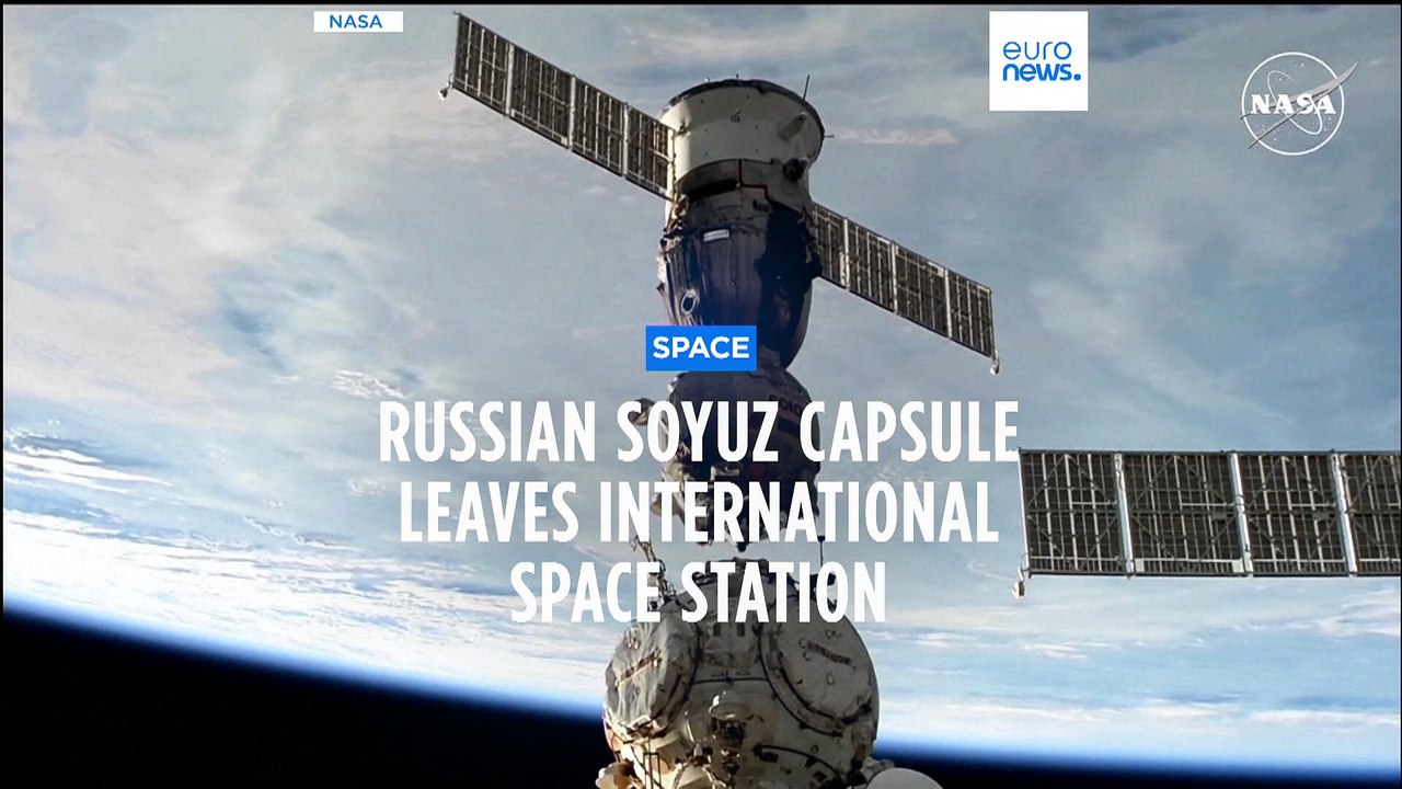 Soyuz space capsule carries 2 Russians and 1 American back from International Space Station