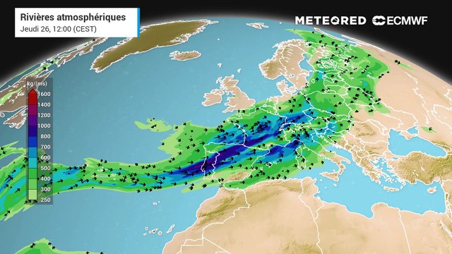 Rivière atmosphérique : vers d'abondantes pluies ces prochains jours en France