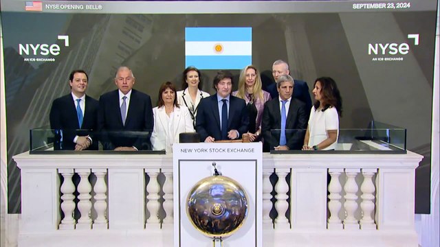 Milei y sus ministros abrieron la ronda de la Bolsa de Nueva York