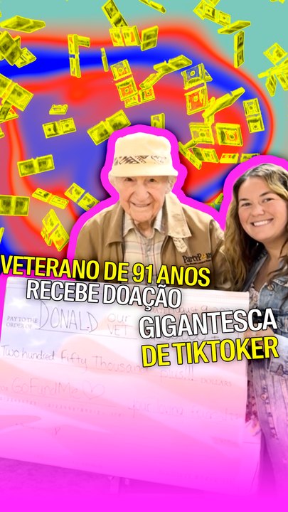 Veterano de 91 anos recebe doação  gigantesca de tiktoker