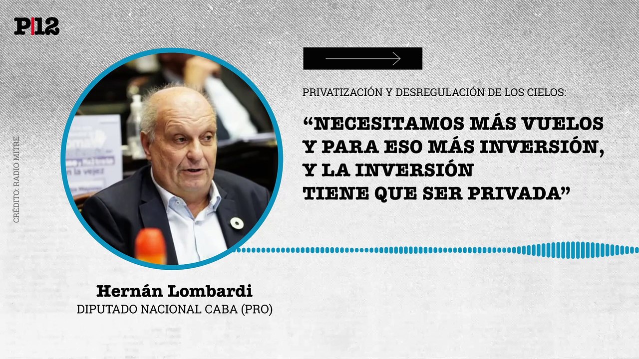Lombardi argumentó sobre su proyecto de privatización de Aerolíneas Argentinas: "La inversión tiene que ser privada"