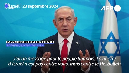 Frappes au Liban: Netanyahu recommande aux citoyens libanais d'évacuer les "zones dangereuses"